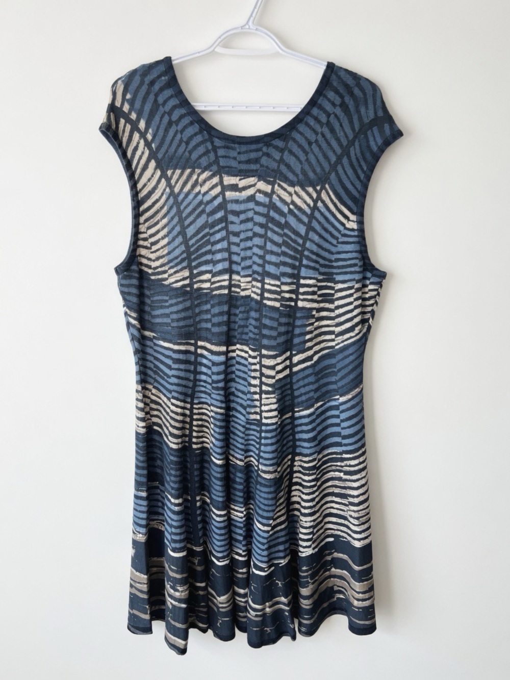 NIC+ZOE Blue and Cream Knit Dress Women’s XXL